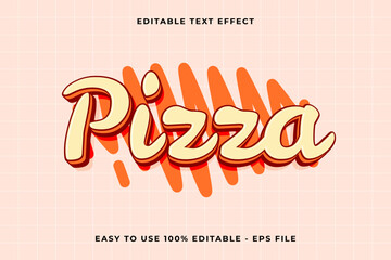 Poster - pizza 3d editable vector text effect. trendy style text effect