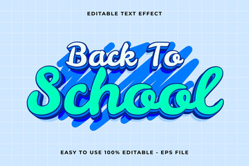 Poster - Back to school 3d editable vector text effect. trendy style text effect