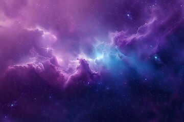 Wall Mural - Purple and Blue Nebula. Stunning Space Image of Cosmic Clouds and Stars