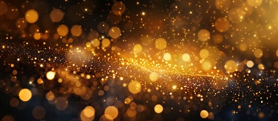 Golden Glitter Background with Lights