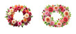 © PNG House - Beautiful Rose and Dahlia Wreath Flower Design on a Transparent Background.