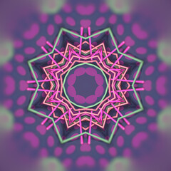 Poster - Colorful digital illustration in the shape of a star. 3d rendering