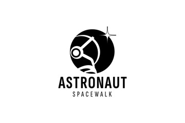 Sticker - astronaut logo vector icon illustration