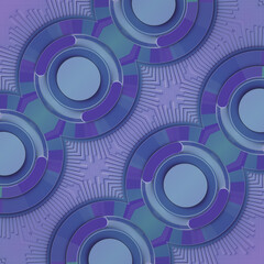 Wall Mural - Modern pattern consisting of a series of interconnected rings. 3d rendering digital illustration