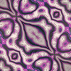 Leinwandbilder - Symmetrical pattern with a vibrant palette of purple and white hues. 3d rendering digital illustration