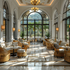 Wall Mural - interior of a luxury hotel lobby