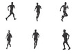 © Agoeng - silhouette running woman. Vector people running silhouettes