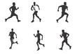 © Agoeng - silhouette running man. Vector people running silhouettes