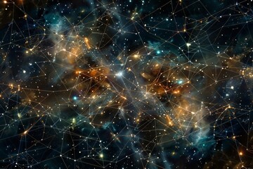 Poster - Network connections visualized as a constellation of stars, symbolizing the vast reach of the cloud