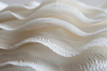 Poster - Abstract Texture of White Fabric with Wavy Pattern
