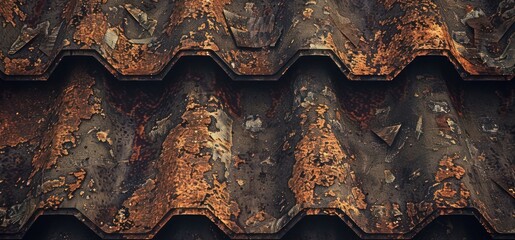 Poster - The roof is old and has a lot of rust