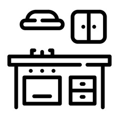 Wall Mural - kitchen Line Icon