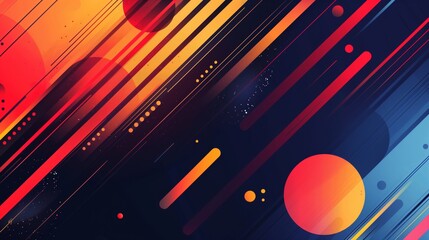 Poster - Bold lines and vibrant hues create a dynamic abstract background with captivating shapes and colors.