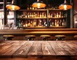 © Behram - Warm Atmosphere: Blurred Bar and Vintage Wood Desk