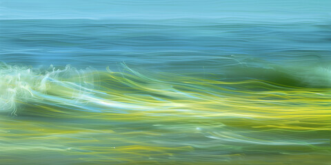 Sticker - Background of abstract summer yellow-green water ripples