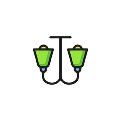 Sticker - Ceiling lamp line icon. Lampshade, lightbulb, chandelier. Light concept. Can be used for topics like electricity, interior, home lighting