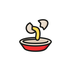 Canvas Print - Cracking egg line icon. Ingredient, recipe, protein. Cooking concept. Vector illustration can be used for topics like baking, food, breakfast