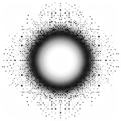 Wall Mural - a circle of dots. The dots are arranged in a circular pattern. The dots are black. The background is white.