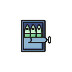 Poster - Fish can line icon. Sardine, tuna, tin. Seafood concept. Can be used for topics like food industry, import, sea food