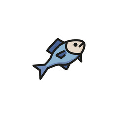 Poster - Fish line icon. Fish store, marine food, catch. Seafood concept. Can be used for topics like sea food, fishing, restaurant meal, fishery