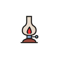 Poster - Kerosene lamp line icon. Oil, gas, flame. Lighting concept. Can be used for topics like campfire, touristic equipment, hiking