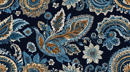 Seamless Paisley Pattren Indonesian Batik Traditional generate ai