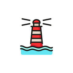 Poster - Lighthouse line icon. Sea, ocean, beacon. Light concept. Can be used for topics like guide, navigation, illuminating, sailing
