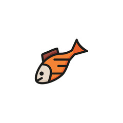 Poster - Line icon of fish. Fish market, menu design, catch. Seafood concept. Can be used for topics like marine food, fishing, industry, fishery