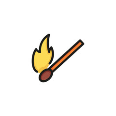 Poster - Match line icon. Matchstick, fire, flame. Light concept. Can be used for topics like igniting, camping, campfire, danger