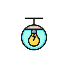 Poster - Pendant light line icon. Ceiling lamp, lightbulb, chandelier. Light concept. Can be used for topics like electricity, interior, home lighting