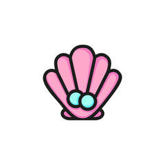 Poster - Seashell line icon. Shell, shellfish, pearl. Sea life concept. Can be used for topics like wildlife, ocean life, nature