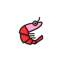 Poster - Shrimp line icon. Prawn, crustacean, marine food. Seafood concept. Can be used for topics like fish market, menu design, ocean life