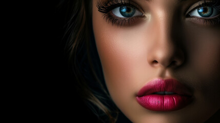 Wall Mural - gorgeous woman with pink lips