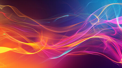 Fototapete - Energetic Abstract Composition with Vibrant Flowing Lines and Contrasting Gradients