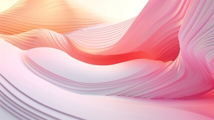 Poster - A minimalist 3D abstract background with smooth lines and soft gradients, perfect for modern design projects.