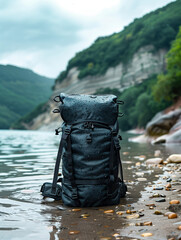 Canvas Print - Travel Backpack on the beach