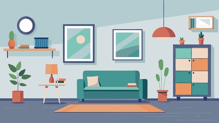 Sticker - Isolated, White, Interior Design, Minimalist, Minimalist living space with few objects