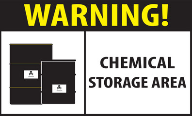 Canvas Print - Chemical storage area industrial safety notice vector.eps