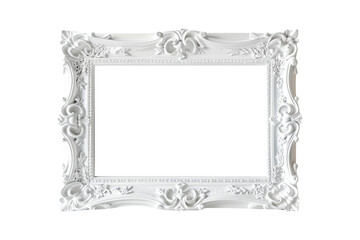 White Ornate Frame isolated on white background