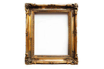 Wall Mural - Ornate Golden Picture Frame isolated on white background