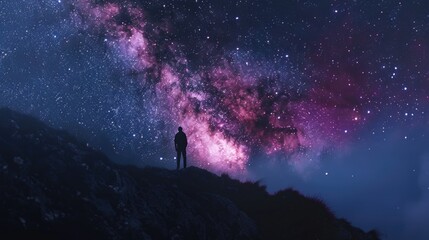 Person gazing at stars