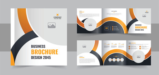 Wall Mural - creative modern business square trifold brochure layout or business square tri fold brochure design 