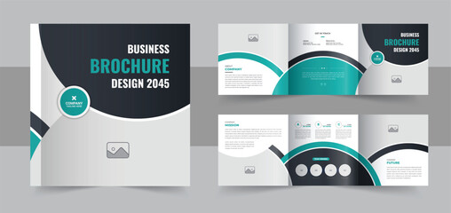 Wall Mural - tri fold square brochure design template or business square trifold brochure design layout