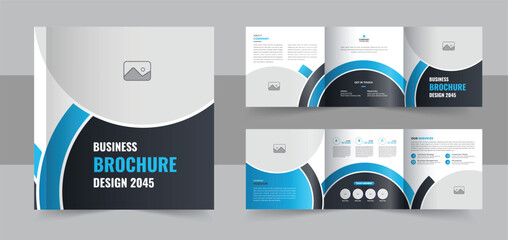 Wall Mural - modern business square trifold brochure design, poster template design or modern square tri fold bro