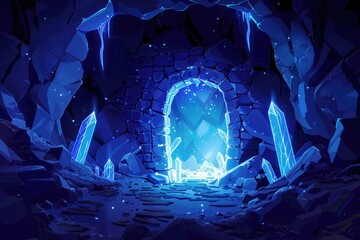 Wall Mural - Dark Cave With Light