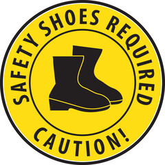 Canvas Print - SAfety shoes required industrial safety sign notice sticker vector.eps