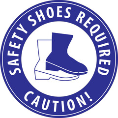 Canvas Print - Safety shoes required industrial sign sticker vector.eps