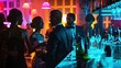 © Varunee - Stylish Cocktail Party Scene with Glamorous Guests Mingling in Chic Bar and Lounge Area