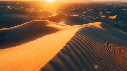 Poster - Sunset in the desert where the sand img