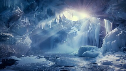 Wall Mural - Frozen waterfall image